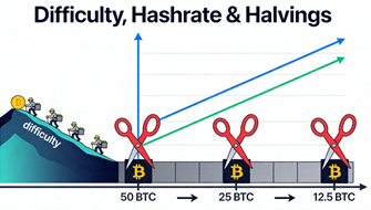 Difficulty, Hashrate & Halvings Difficulty, Hashrate & Halvings