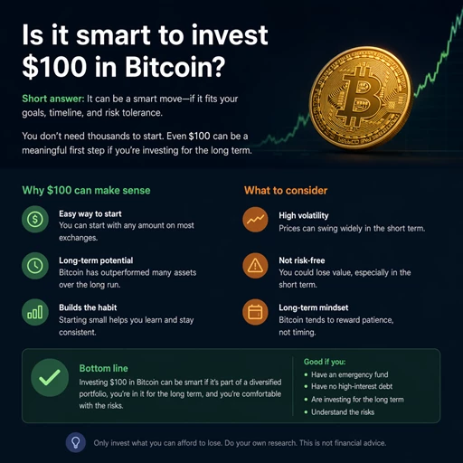 Is it smart to invest $100 in Btc bitcoin Is it smart to invest $100 in Btc bitcoin