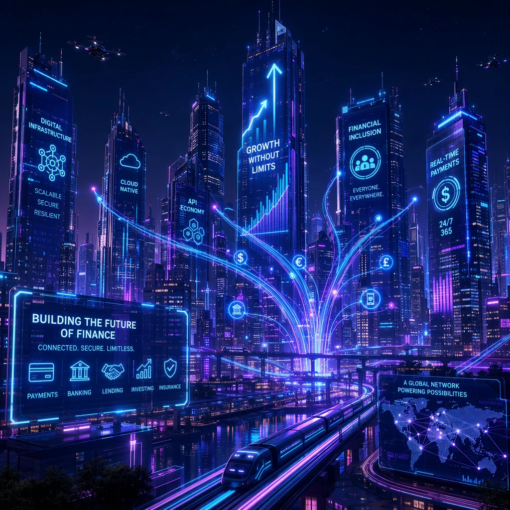 A futuristic, stylized neon city night view symbolizing the growth and expansion of digital financial infrastructure. A futuristic, stylized neon city night view symbolizing the growth and expansion of digital financial infrastructure.