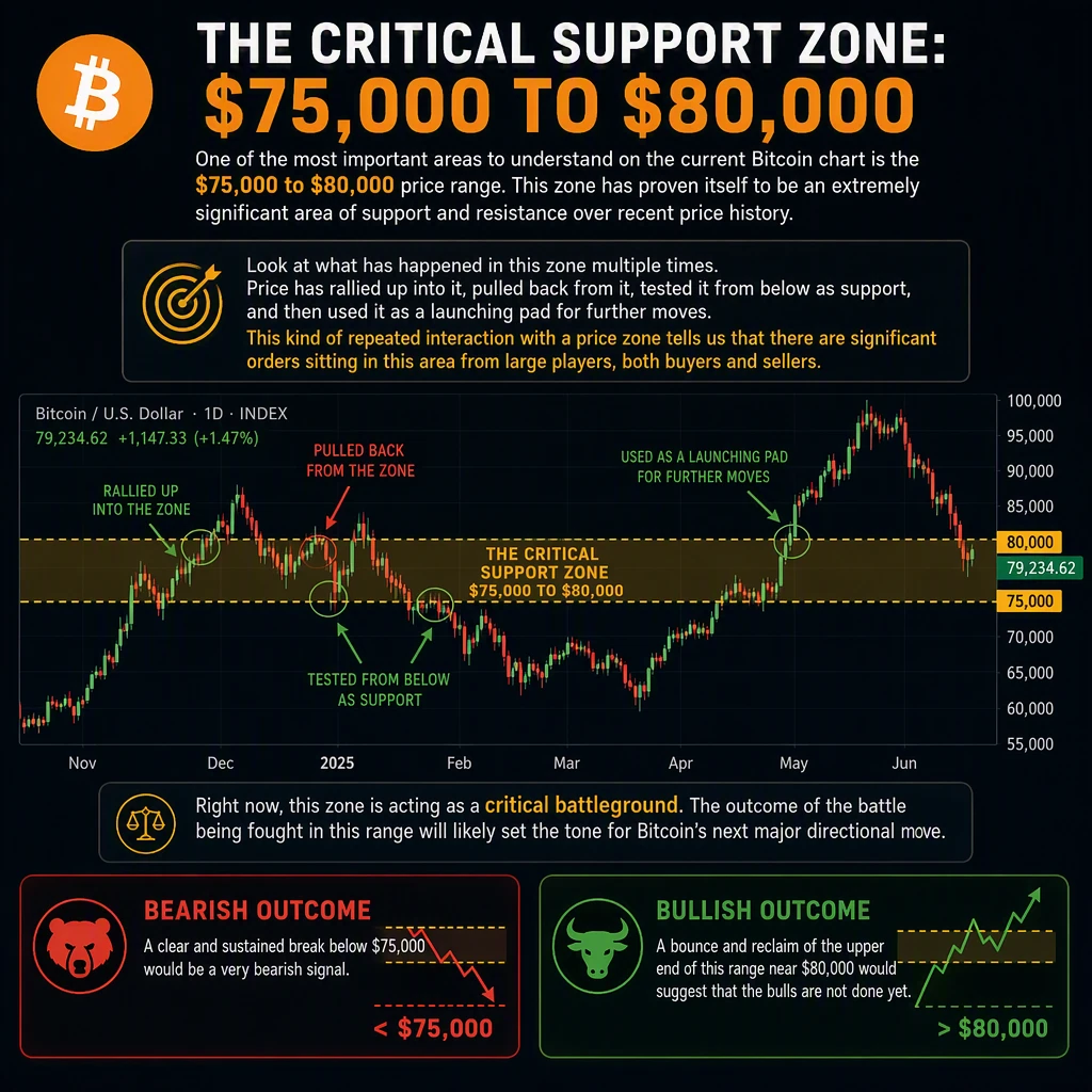 The Critical Support Zone: $75,000 To $80,000 The Critical Support Zone: $75,000 To $80,000