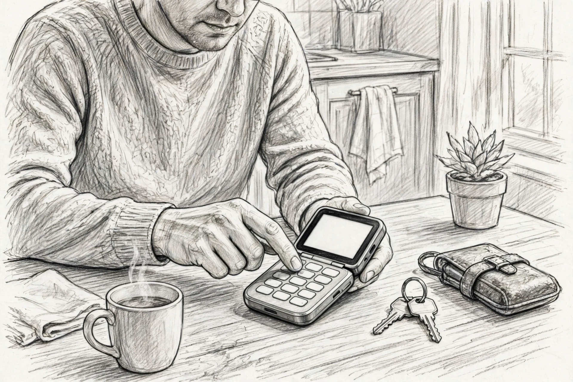 Hands entering PIN on crypto wallet keypad Hands entering PIN on crypto wallet keypad